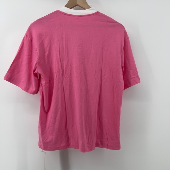 Missguided Women XS Embroidered Logo Oversize Short Sleeve T-Shirt‎ Pink NWT - Picture 2 of 7